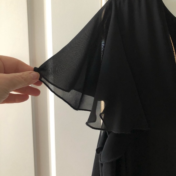 A. Byer Black Flutter Sleeve Top - Picture 3 of 8